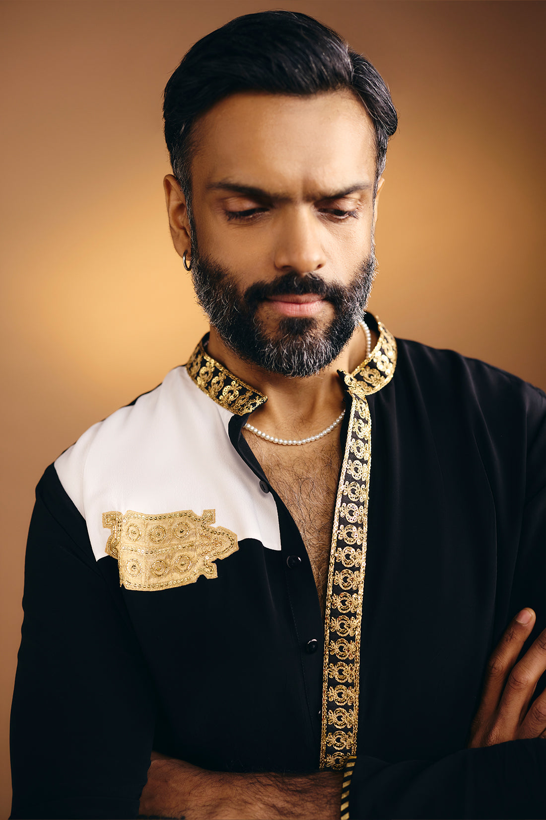 Black & White Turtle Tale Kurta Set