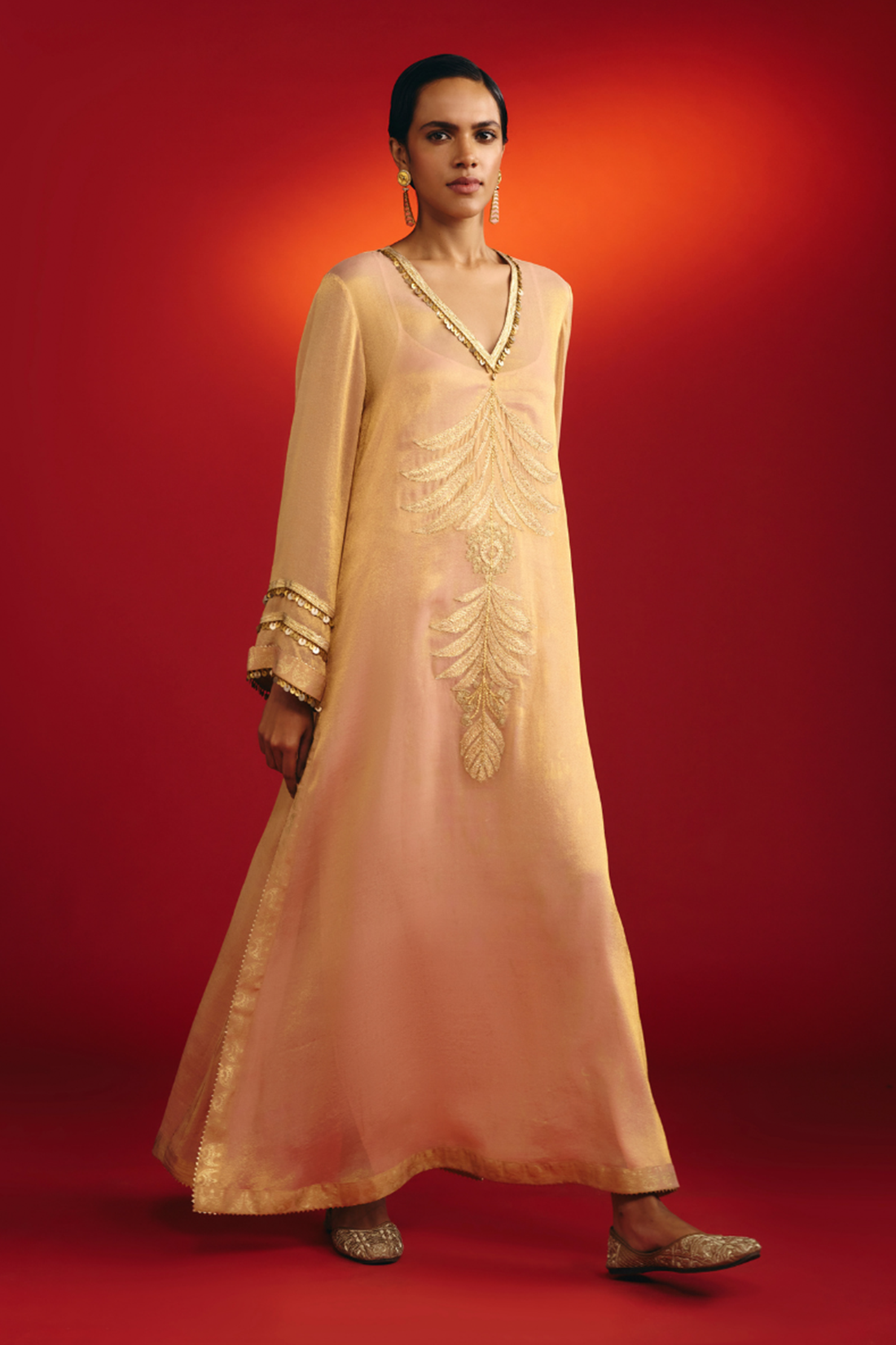 Baby Pink Moonfield Embroidered Kaftan