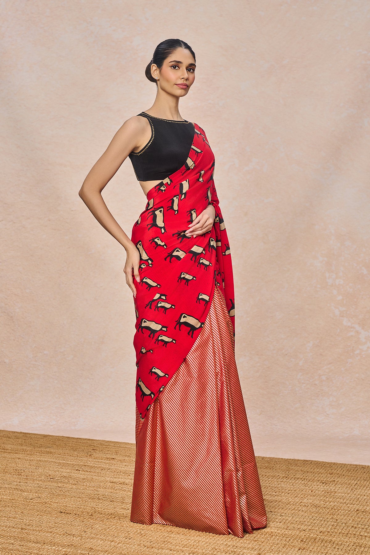 Red Cow Saree
