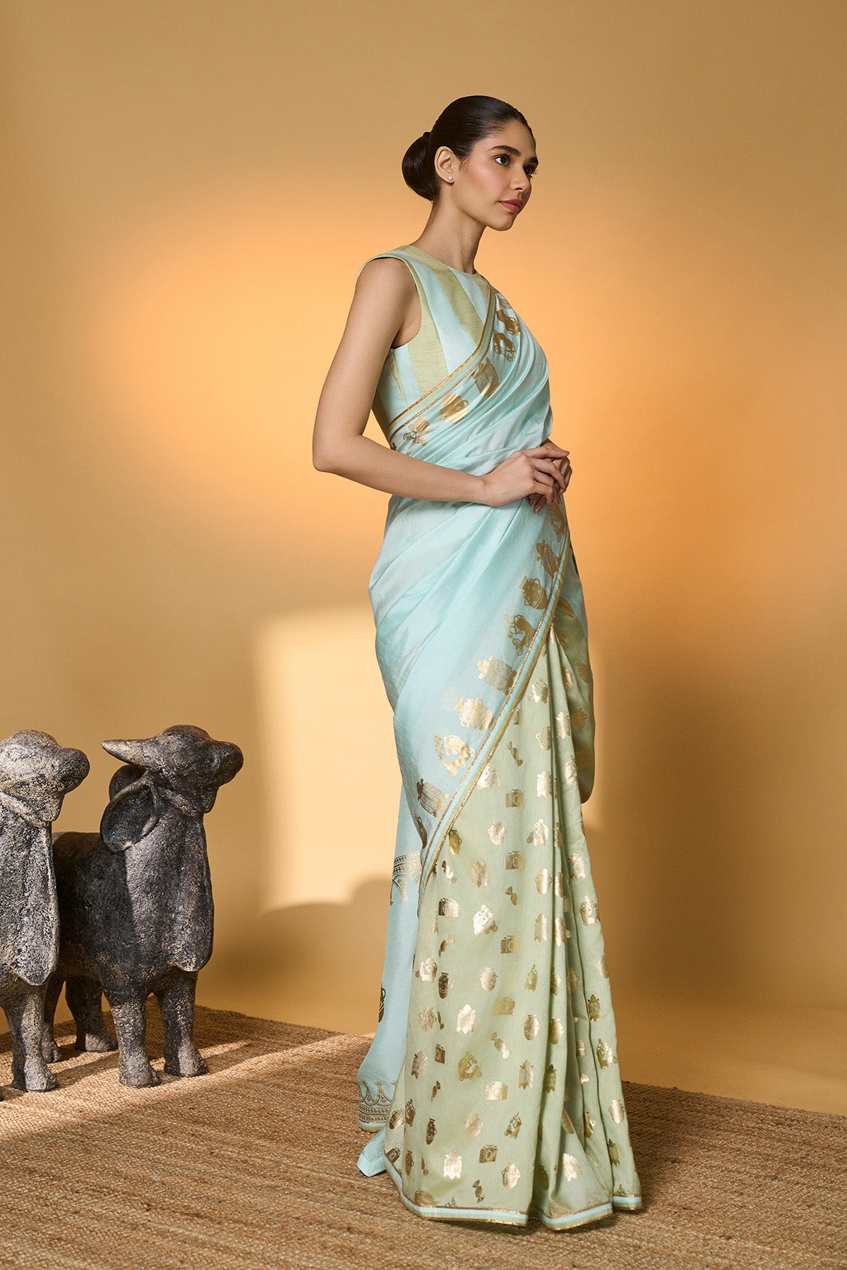 Mint And Blue All Charms Saree