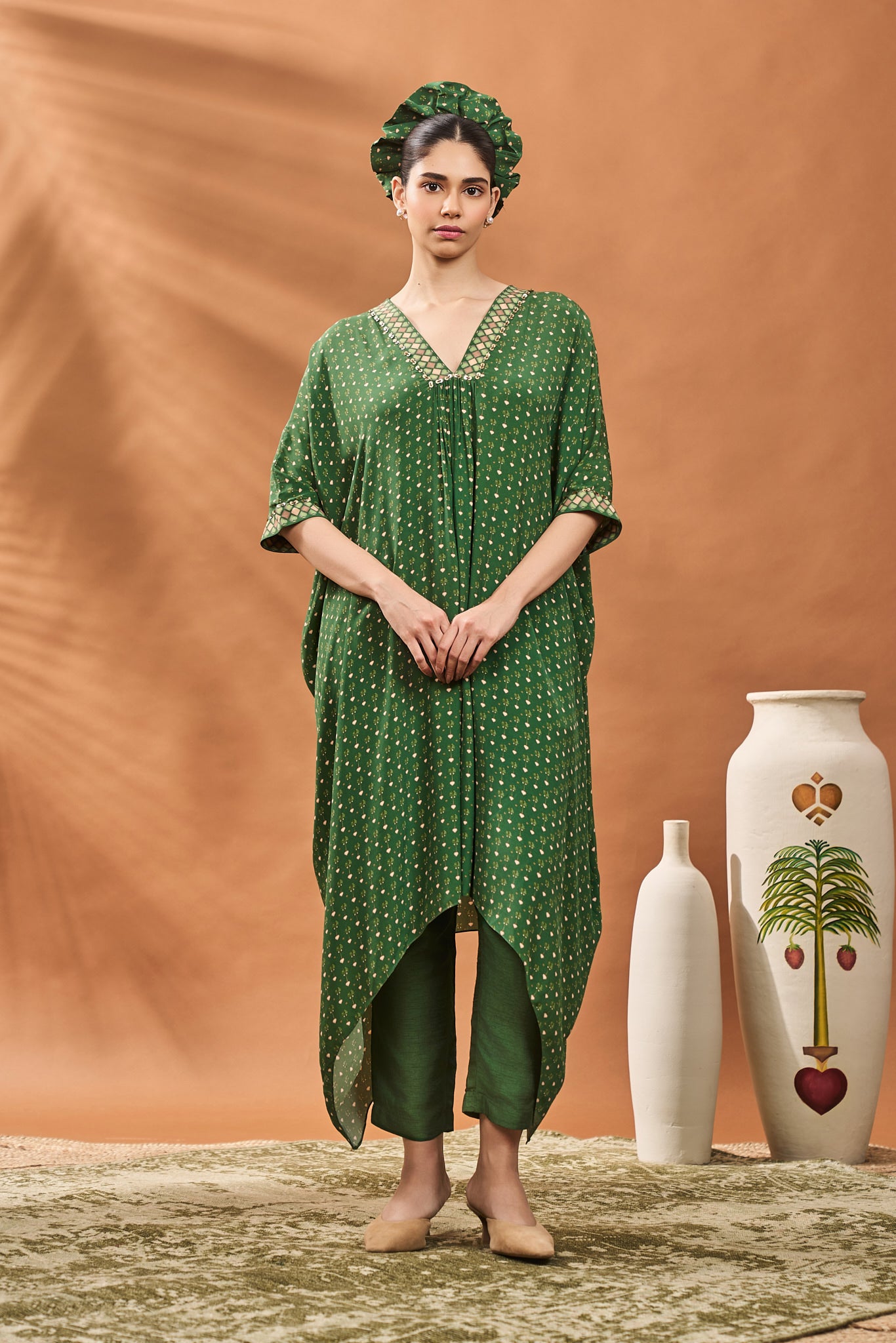 Green Tree Of Hearts Tunic Set