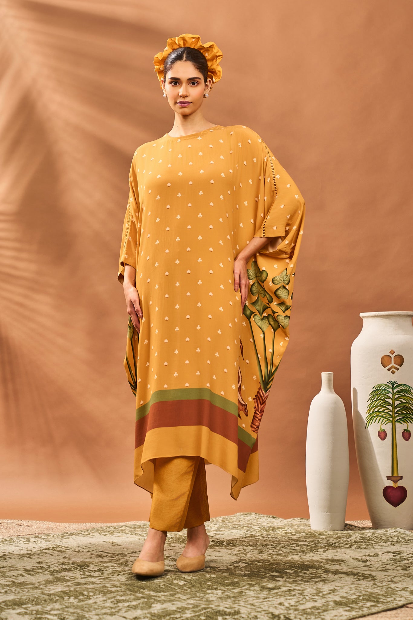Yellow Spades Blossom Tunic Set