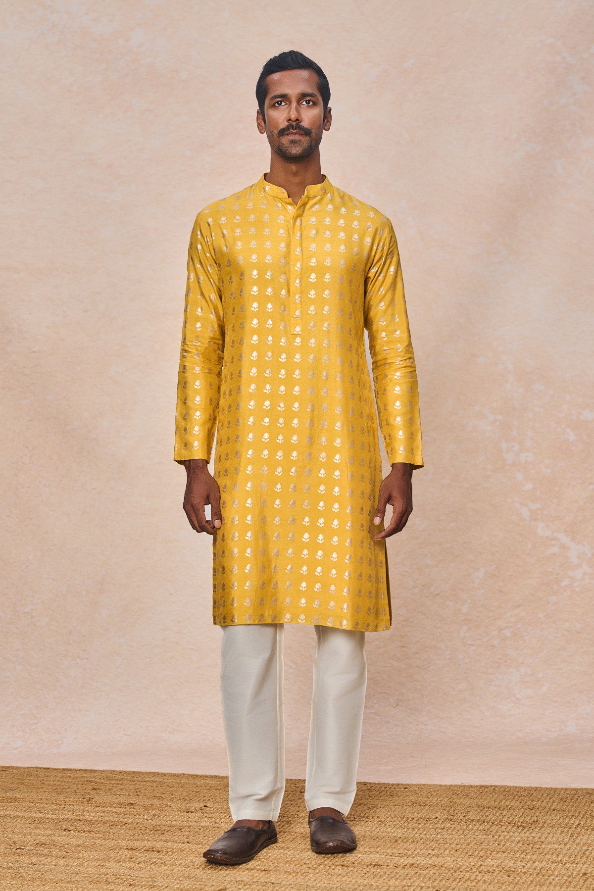 Mustard Wallflower Kurta Set