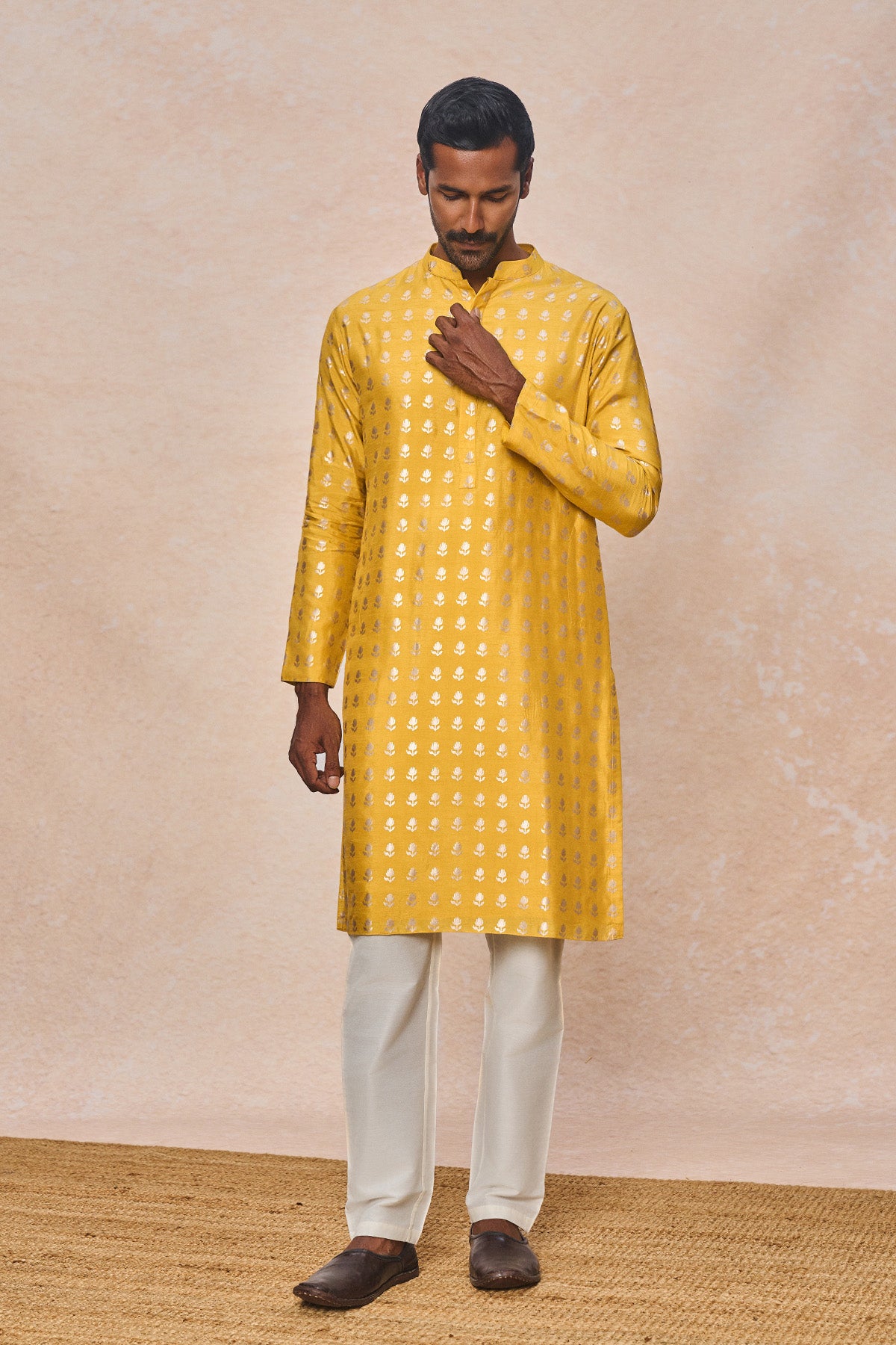 Mustard Wallflower Kurta Set