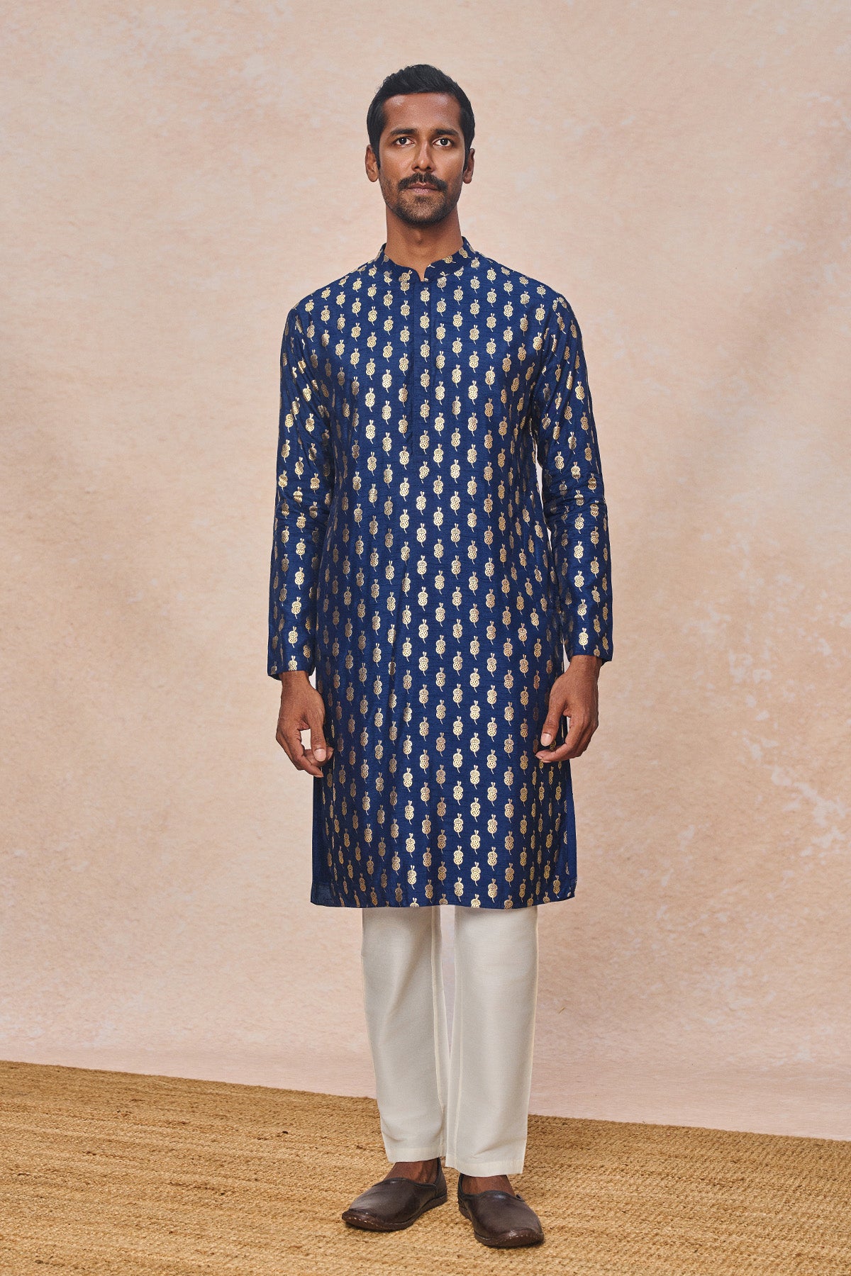 Navy Blue Teardrop Kurta Set