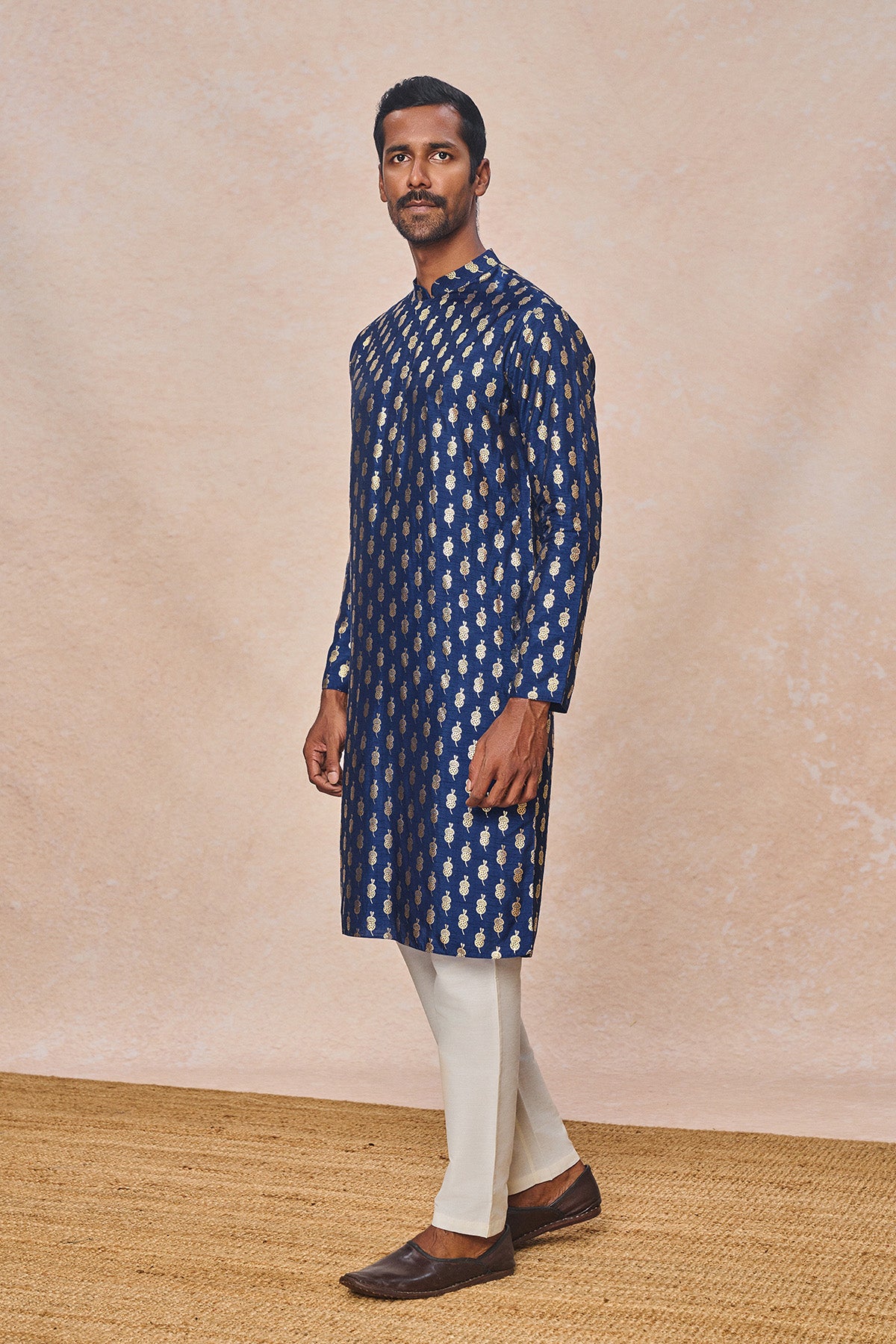 Navy Blue Teardrop Kurta Set
