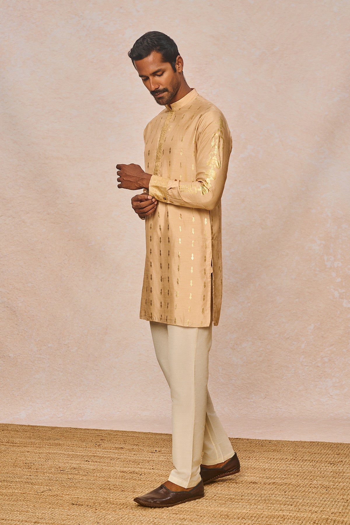 Beige Littile Pots Kurta Set