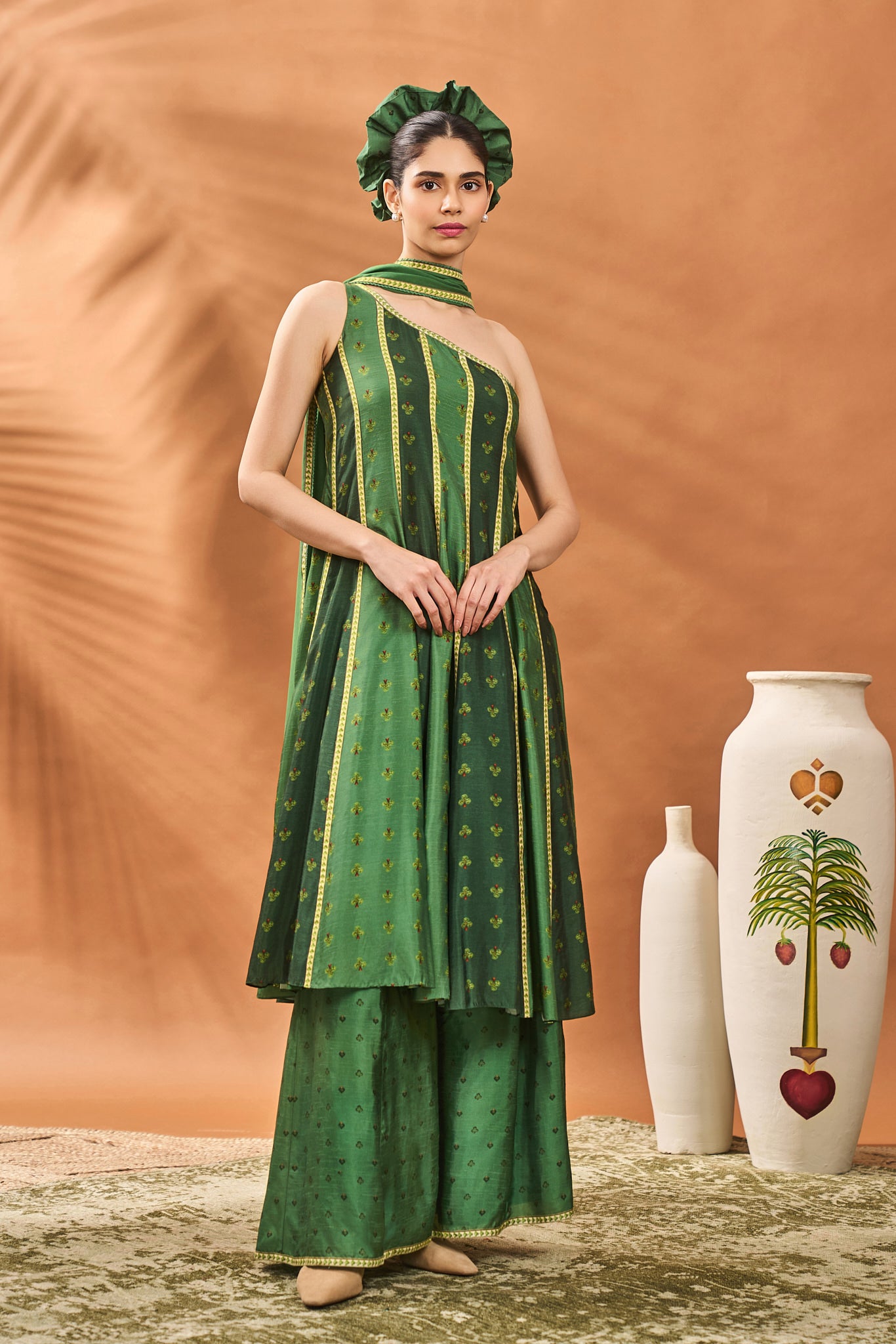Green Petal Play Anarkali Set