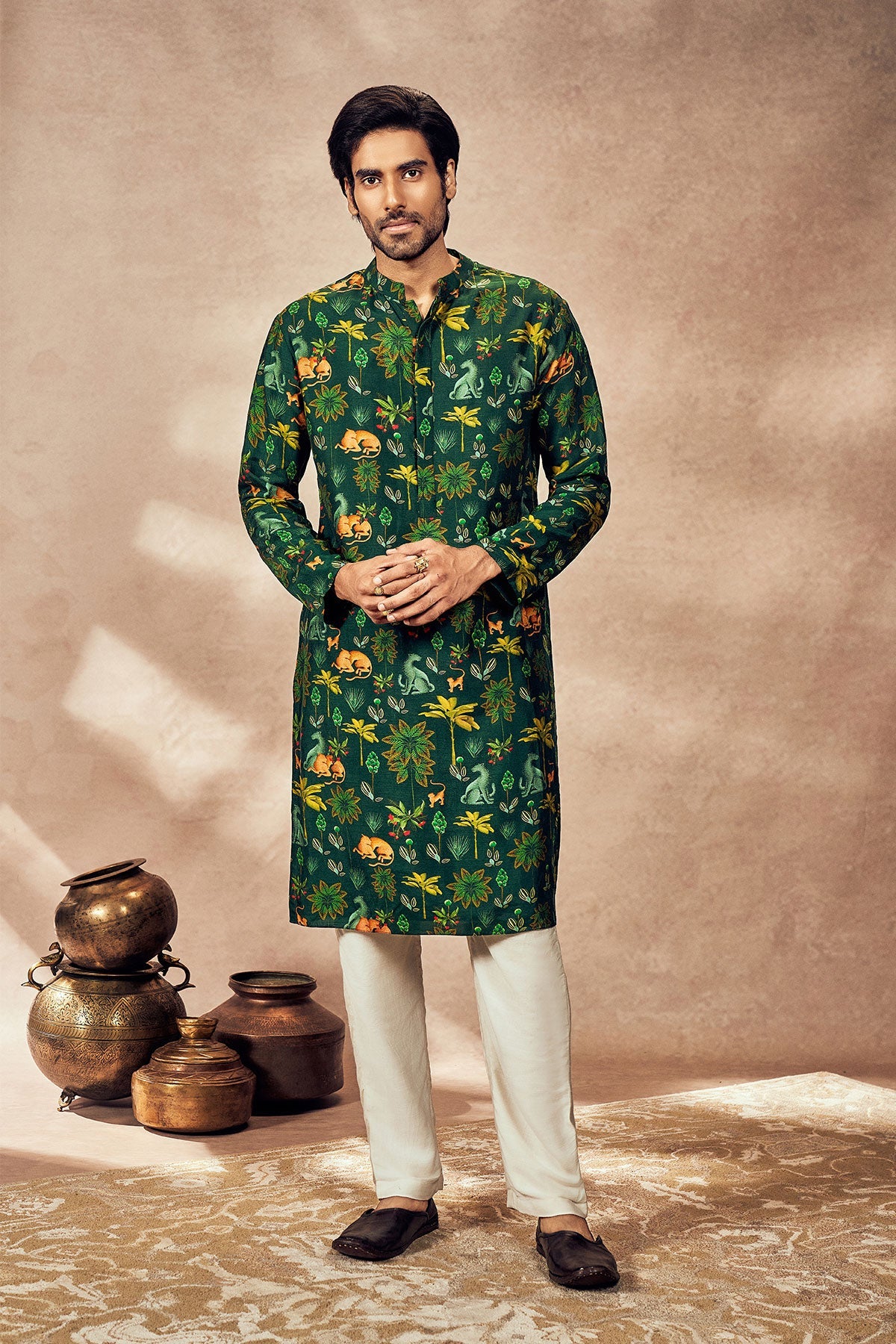 Green Tropical Rhapsody Kurta Set