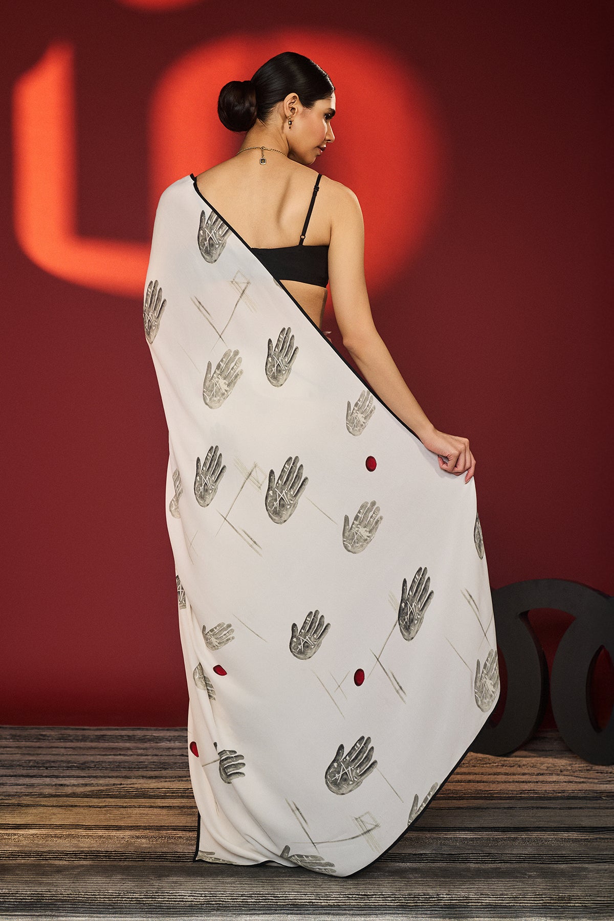 Ecru Palm Theory Saree