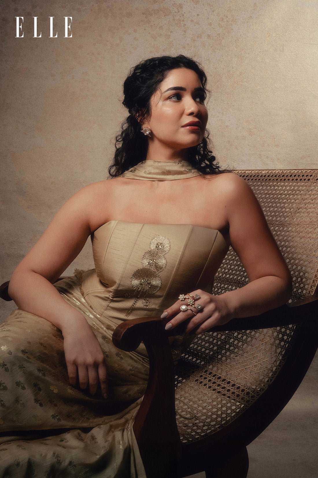 Beige Pixie Dust Corset Set