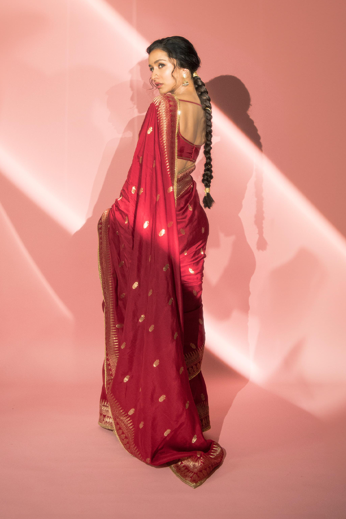 Red Haath Phool Saree