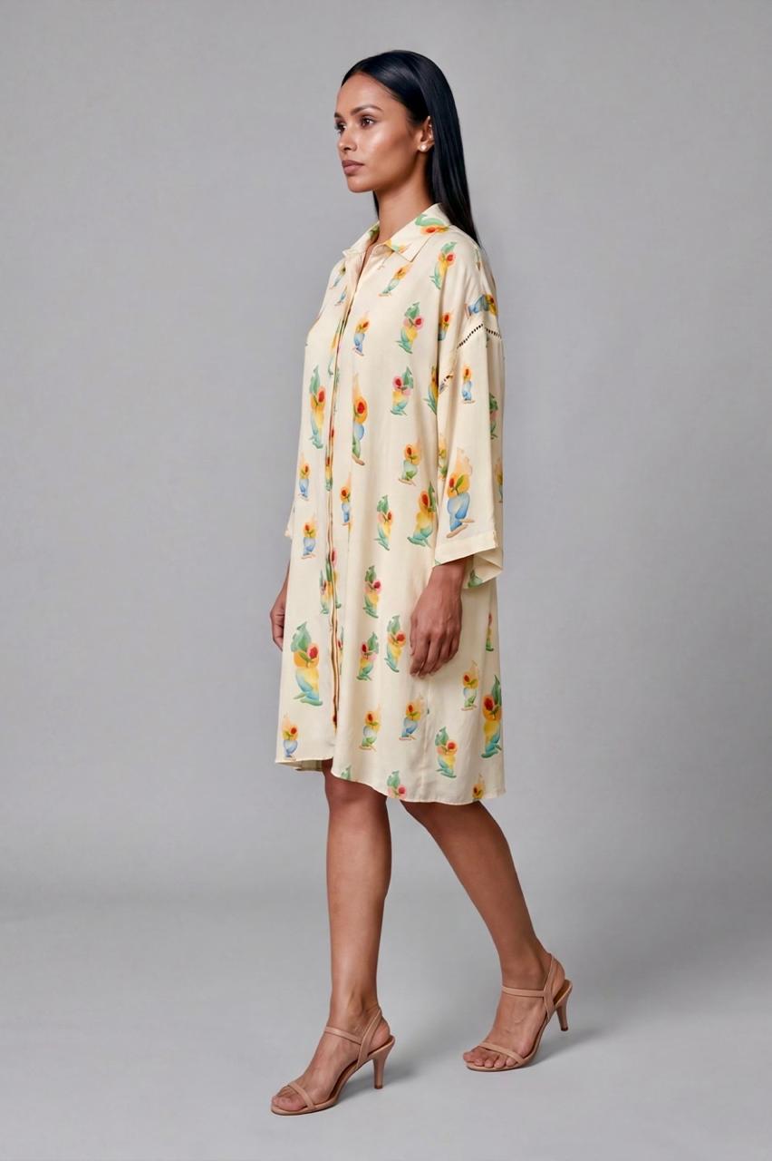 Ivory Rock N Roll Shirt Dress