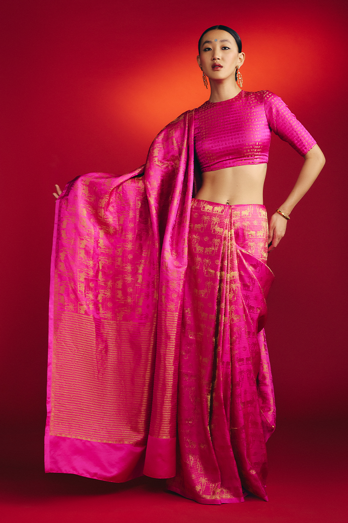 Rani Chaand Chaukor Saree