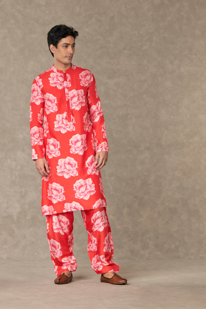 Red Gulaab Kurta