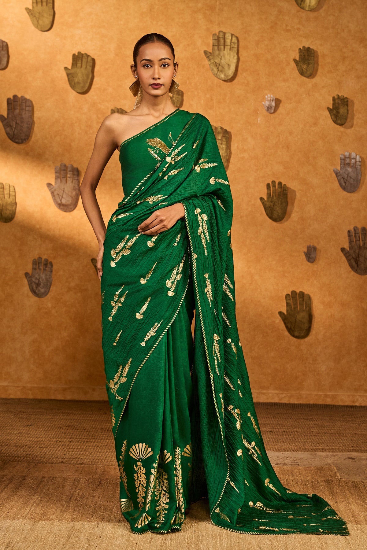 Green Cherry Wine Saree