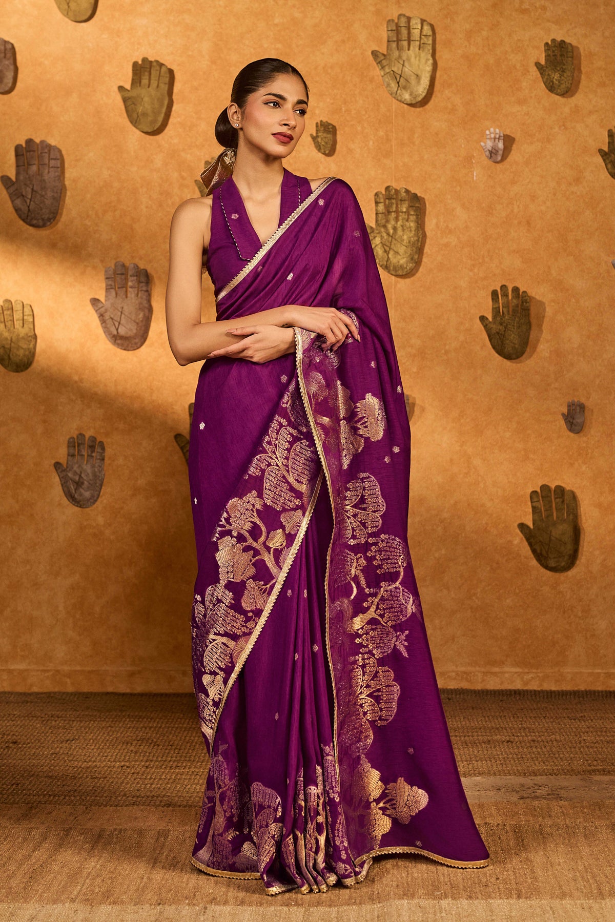 Berry Wine Zen Saree