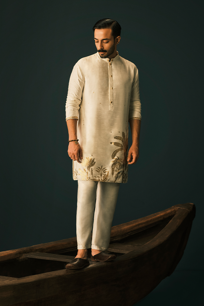 Ivory Backwater Postcard Kurta Set