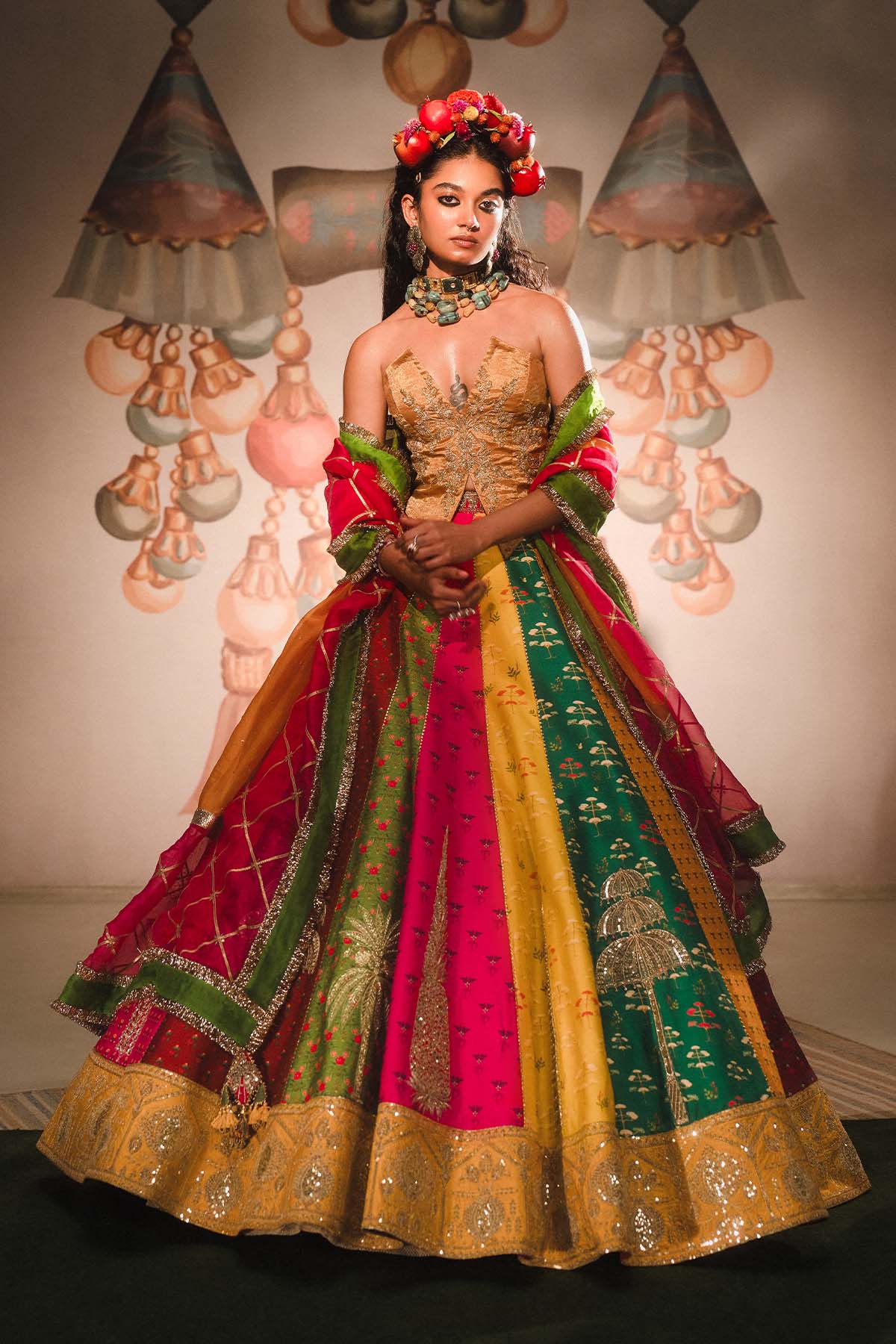 The Rainbow Barfi Lehenga