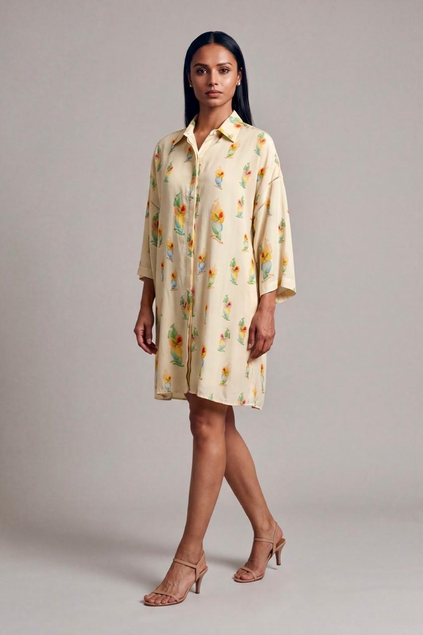 Ivory Rock N Roll Shirt Dress